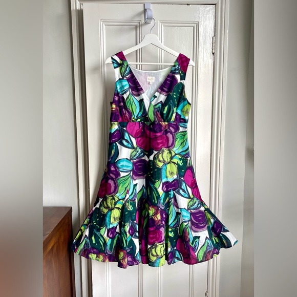 East Cotton Dress UK 12 Midi /Lined/Summer/Holiday/Floral/Classic/Elegant/Boho - Picture 13 of 13